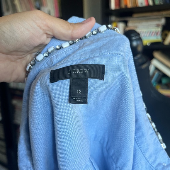 J. Crew Light Blue Embellished Collar Shirt - Picture 9 of 9